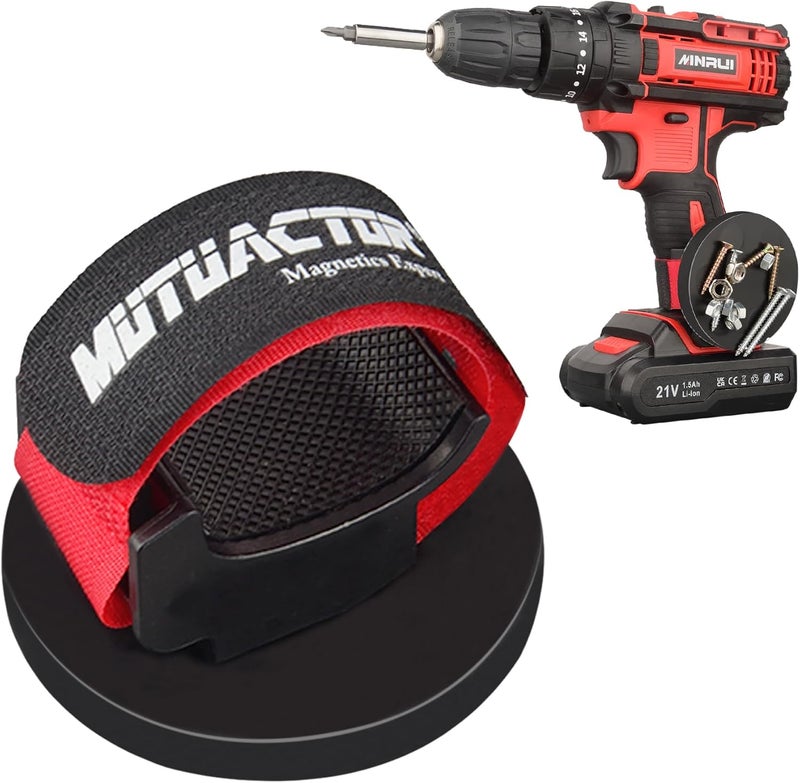 MUTUACTOR Tool Holster Drill Holder,Anti-Slip Magnetic Holders for Power Drills,2Pack Strong Handy Magnet Drill Bit Holder for Cordless Driller Impact Wrench Screws Bits Nails and Magnetic Hardware - Image 1